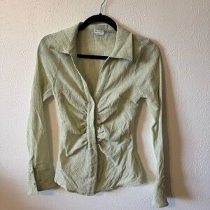 ASOS crinkle button down fitted top